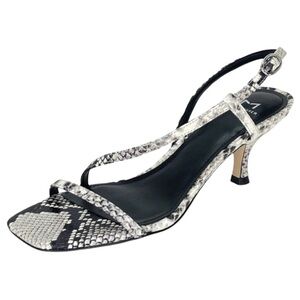 Marc Fisher Gove2 Snake Print Leather Womens Heeled Sandal Size 8M